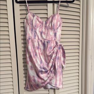 Pink and Purple Tie-Dye Michael Costello mini dress